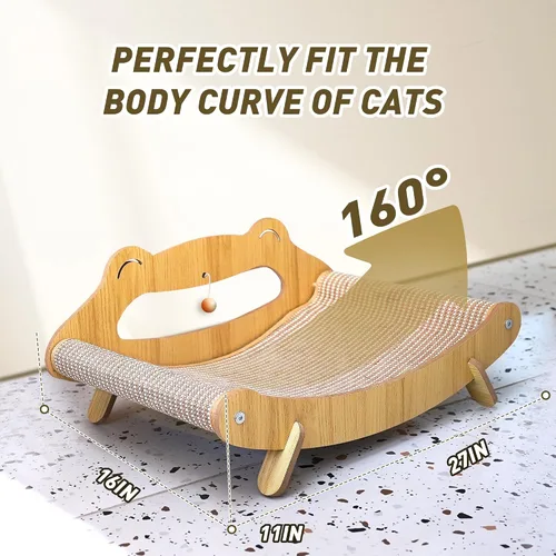 Miniatura 3 de Cama Rascador Extra Grande para Gatos de Interior – Almohadilla de Sisal Gigante Curvada para Rascar, Sillón Tumbona para Gatos, Poste Rascador