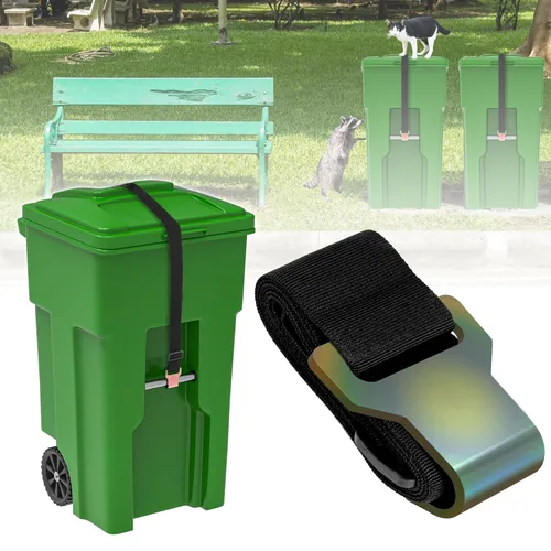 YYDSDOTA Wuno Shop - Cerradura de tapa para mapaches, a prueba de osos para animales, resistente correa elástica para cubo de basura al aire libre,