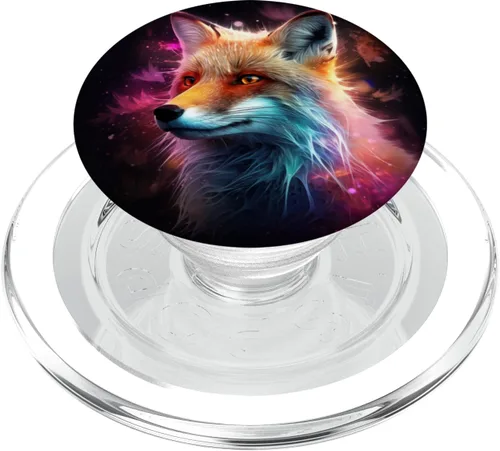 Miniatura 8 de Retrato de zorro abstracto PopSockets Estándar PopGrip