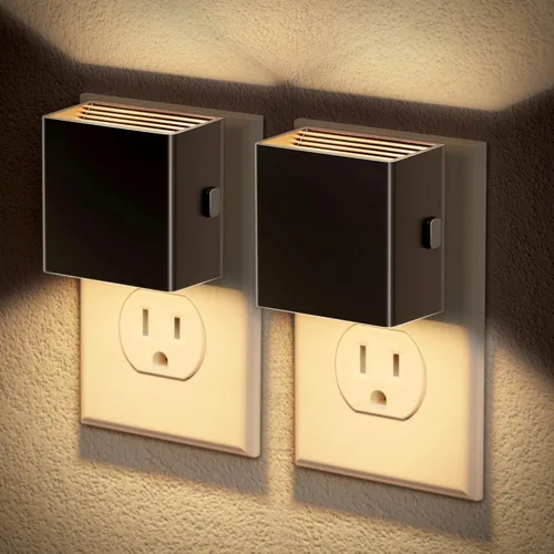 Miniatura 23 de JandCase Luz nocturna, luces nocturnas automáticas enchufables a la pared, paquete de 2 luces nocturnas modernas con sensor de luz automática, luz
