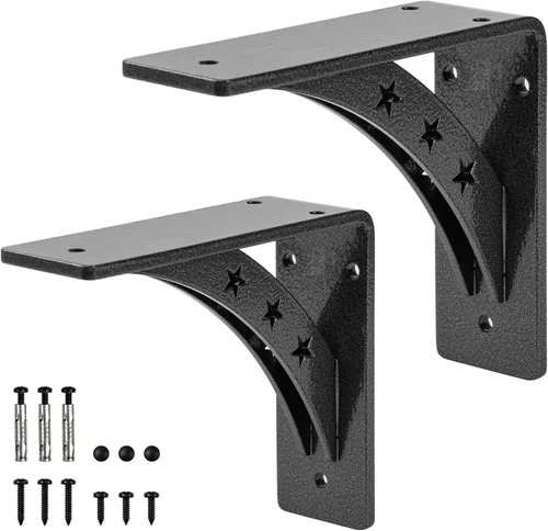 Soportes de estante resistentes de 7 x 6 pulgadas, carga máxima de 900 libras, soportes de metal de aleación de alta calidad (juego de 2) soportes