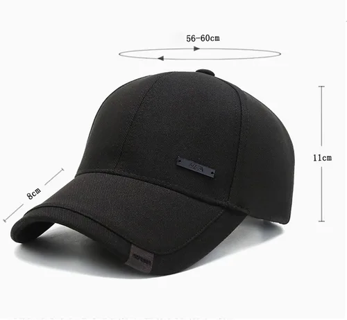Miniatura 3 de Sombrero vintage de algodón para papá con picos de doble capa ajustable gorra de béisbol de moda para hombre