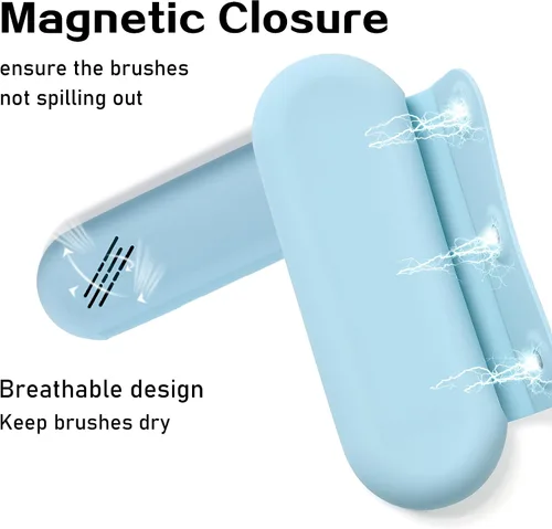 Miniatura 3 de Soporte para brochas de maquillaje, cierre magnético, organizador de brochas de maquillaje, bolsa de maquillaje de silicona, artículos esenciales