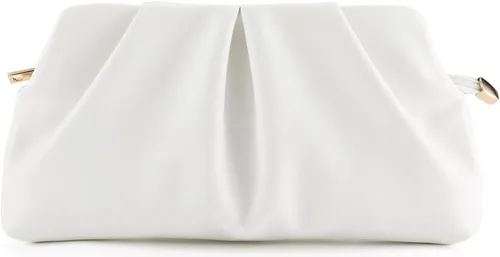 Miniatura 17 de Bolso de Mano para Mujer Tipo Clutch, Bolso Formal Elegante, Bolso de Mano con Pliegues de PU, Bolsa Cruzada con Cadena Desmontable