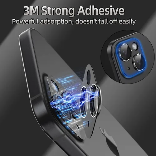 Miniatura 4 de Korecase Protector de lente de cámara para iPhone 15/iPhone 15 Plus, protección contra caídas, resistente a los arañazos, cubierta de cámara de Negro