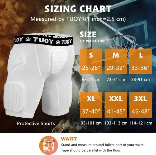 Miniatura 5 de Mens Football Girdle with Pads Hip Thigh Butt Tailbone Protector Pants Padded Compression Short Youth Adult Protective for Baseball Snowboard Skate