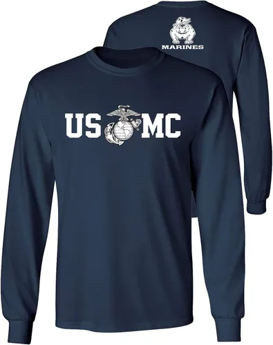 Miniatura 3 de Lucky Ride Marine Corps Bull Dog - Camiseta de manga larga para hombre