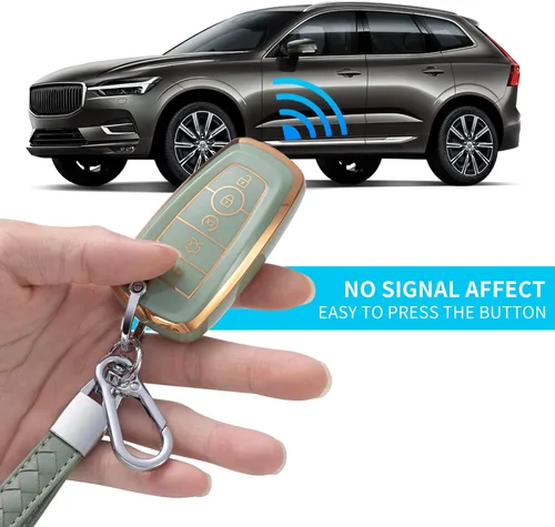 Miniatura 3 de Compatible con funda para llavero Ford con cordón de cuero, funda protectora para llave de automóvil Ford Explorer Fusion Escape F150 F250 F350 F450
