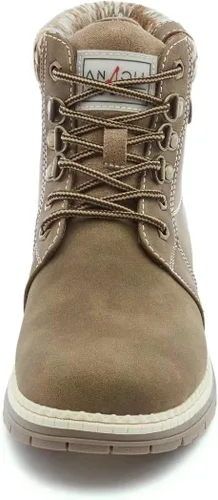 Miniatura 2 de ANJOUFEMME Botas de senderismo casuales de invierno para mujer - Botas de nieve al aire libre para mujer con tobillo impermeables, ligeras
