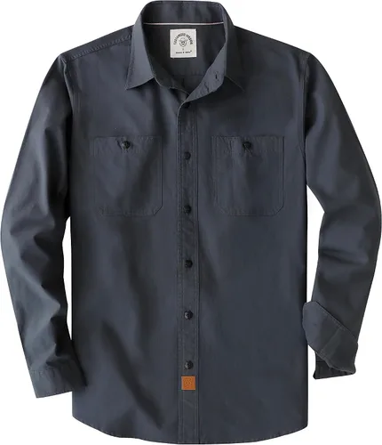 Miniatura 9 de Dubinik® Chambray - Camisa de trabajo de algodón de manga larga para hombre, con 2 bolsillos, casual, con botones