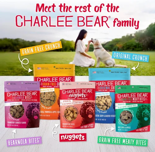 Miniatura 8 de Charlee Bear Crunch - Golosinas para perros sin granos, pavo, batata y manzana, bolsa resellable de 8 onzas, golosinas de entrenamiento bajas