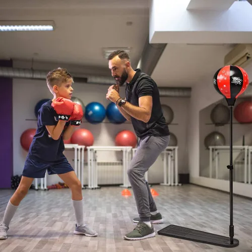 Miniatura 6 de Costzon Punching Bag for Kids, Boxing Bag Set Toy with Height Adjustable Stand, Kids Boxing Gloves and Hand Pump, Freestanding Boxing Equipment Gift