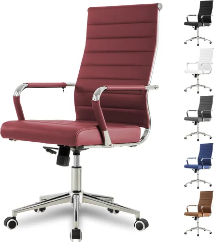 Miniatura 11 de Silla de Oficina Okeysen, Sillas Ergonómicas de Cuero Modernas para Sala de Conferencias, Silla Ejecutiva con Costillas Ajustable y Giratoria