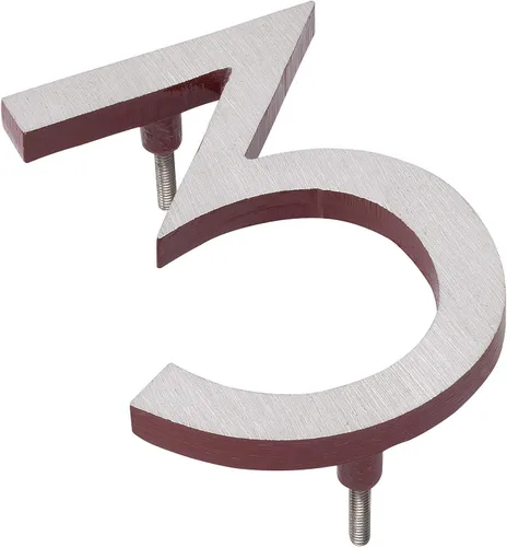 Miniatura 7 de Montague Metal Products MHN-06-F-BR2-2 - Números de casa de dirección flotantes modernos de aluminio cepillado, 6.0 in, níquel satinado