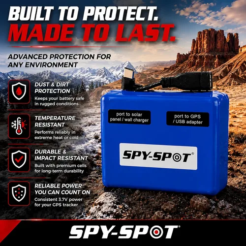 Miniatura 5 de Spy Spot Batería delgada extendida para rastreadores GPS, batería recargable de 24000 mAh con cargador de pared, hasta 4-8 meses de tiempo
