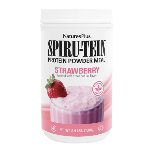 NaturesPlus SPIRU-TEIN - Batido de proteínas a base de plantas de 2.4 libras, sin OMG, vegetariano, sin gluten, 32 porciones