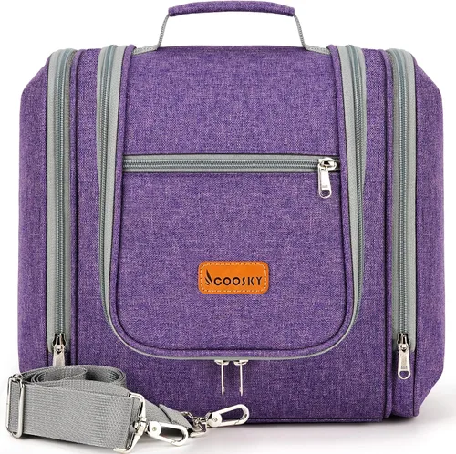 Miniatura 9 de COOSKY Neceser de viaje colgante extragrande para mujeres y hombres, bolsa de higiene, kit organizador de baño y ducha con soportes de banda