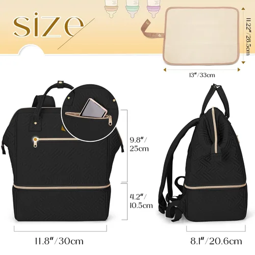 Miniatura 6 de Fasrom Mochila para extractor de leche con enfriador compatible con bombas Spectra S1, S2 y Medela, bolsa de bombeo portátil con alfombrilla Negro