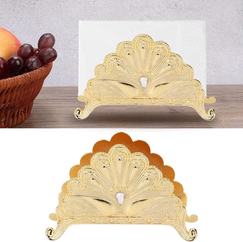 Miniatura 7 de Retro Napkin Holder, Table Tissue Dispenser, European Style Serviette Rack with Powder - Coated Steel Finish, Zinc Alloy Napkin Organiser for