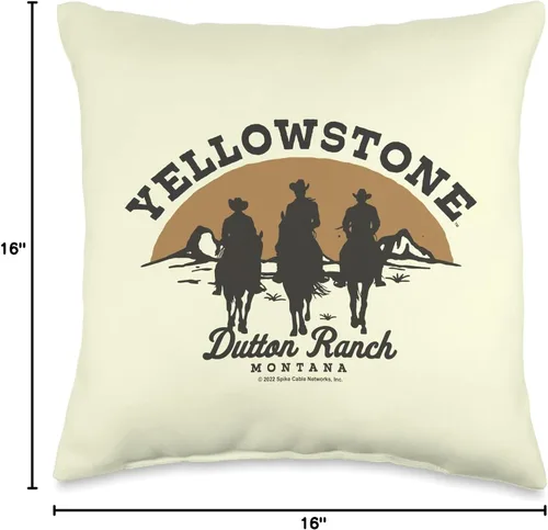 Miniatura 4 de Y Yellowstone Yellowstone Dutton Ranch Group - Almohada de tiro de 16 x 16 pulgadas, multicolor
