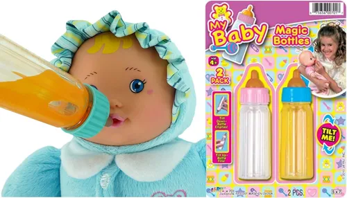 Miniatura 2 de Ja-Ru Biberones mágicos para muñecas de bebé, botella de leche y botella de jugo, accesorios para muñecas de bebé. Set con 2 botellas. 701-1