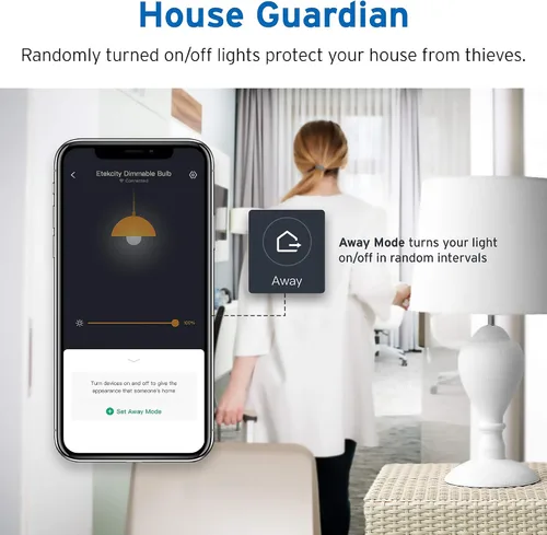 Miniatura 6 de Etekcity ESL100 - Bombilla inteligente compatible con Alexa, Google Home e IFTTT, 4 unidades (paquete de 1), 9 W (equivalente a 60 W), 806 LM, 2700