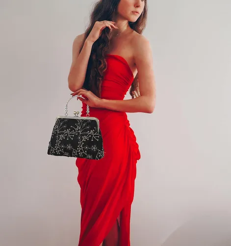 Miniatura 4 de Abuyall Bolso floral con asa superior, bolso de noche Kiss Lock para mujer, bolso vintage