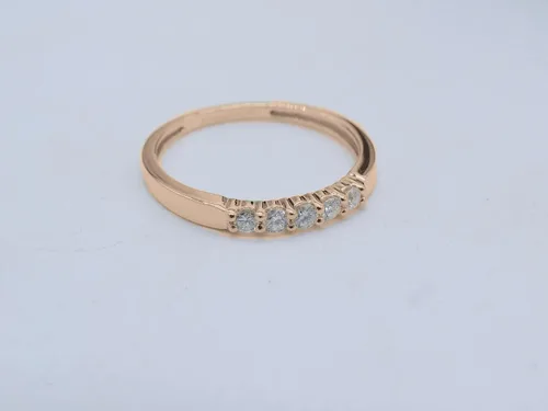 Miniatura 121 de Dazzlingrock Collection Anillo de boda redondo de 5 piedras preciosas o diamantes para mujer en oro macizo de 10 K/14 K/18 K