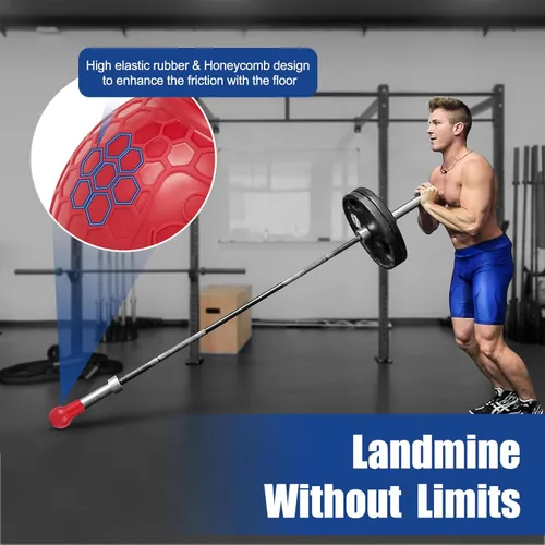 Miniatura 2 de HXD-ERGO Accesorio Landmine para Barra, Accesorio de Remo con Barra en T Compatible con Barras Olímpicas de 2 Pulgadas, Accesorio Landmine para Rojo