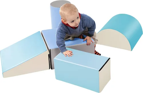 Miniatura 3 de Juego de actividades de escalada y gateo para interiores para niños pequeños, juego de espuma suave que incluye bloques de construcción, surtidos