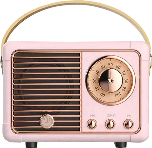Altavoz Bluetooth retro, altavoz pequeño inalámbrico vintage, llamada manos libres, batería de 400 mA, tarjeta TF, línea auxiliar, altavoz portátil