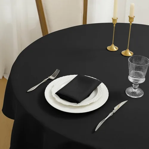 Miniatura 2 de Romanstile Mantel redondo impermeable, resistente a las manchas y sin arrugas, para cocina, comedor, fiesta, boda
