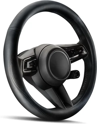 Miniatura 4 de HOTOR Funda para volante de automóvil, accesorio universal para diversos automóviles, funda de cuero con forro antideslizante, para volante con un