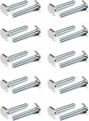 POWERTEC Paquete de 20 pernos de riel en T de 5/16"-18 para pista en T, pernos de ranura en T de 1-1/2 pulgadas de largo para pista en T universal,