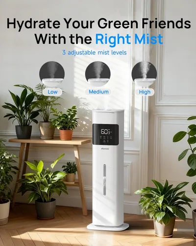 Miniatura 7 de Humidificadores de niebla cálida y fría para dormitorio, 500 pies cuadrados, humidificador de llenado superior de 2.1 galones/8L, habitación grande