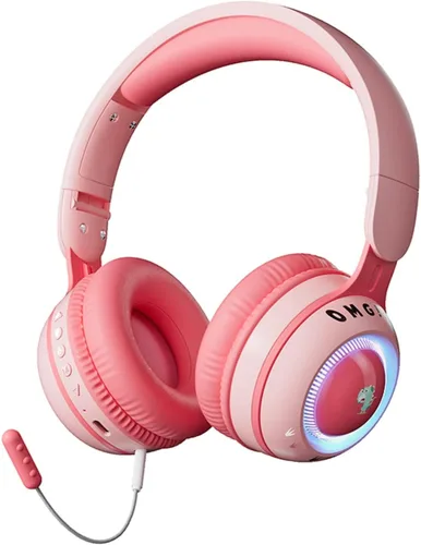 Miniatura 9 de Xmenha Auriculares inalámbricos para niños con micrófono para la escuela, con cancelación de ruido, protección para los oídos, Bluetooth, plegable