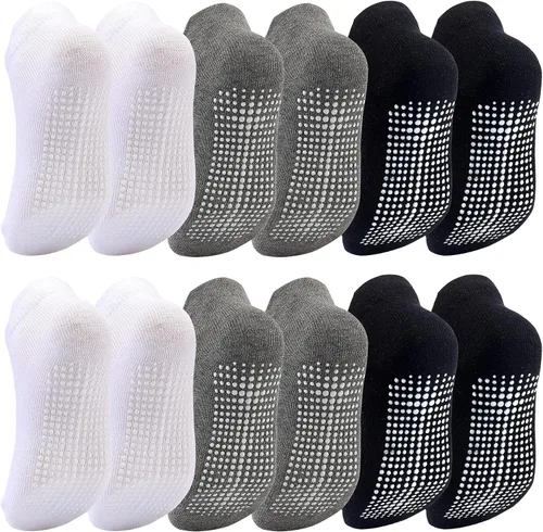 Miniatura 19 de Dicry - Calcetines antideslizantes de tobillo para niños pequeños, con agarre antideslizante para bebés, niños y niñas