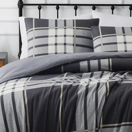 Miniatura 3 de TRULY SOFT Milo Plaid Full/Queen - Juego de edredón de franela de 3 piezas