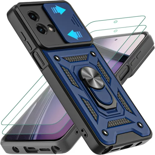 Miniatura 7 de Funda para Moto G Stylus 2023 5G, con 2 protectores de pantalla HD, grado militar, doble a prueba de golpes, funda invisible con función atril