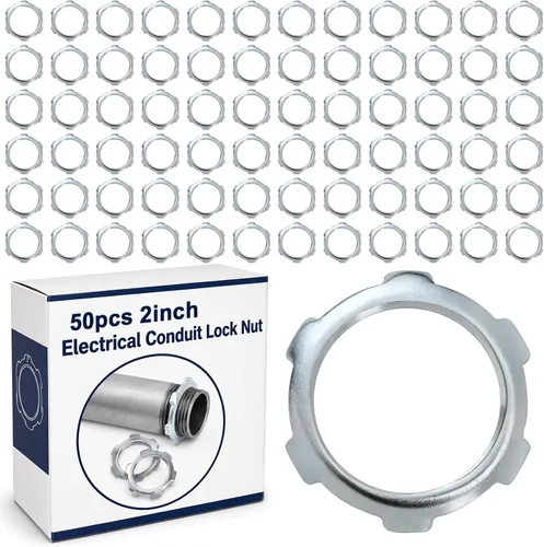 Miniatura 13 de Yaocom 50 piezas de tuercas de bloqueo de conducto eléctrico, tuerca de bloqueo rígida, acero galvanizado, accesorios de conductos eléctricos