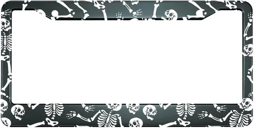 Miniatura 11 de HOSNYE - Marco de placa de matrícula de silueta de plantas tropicales con palmera, botánica abstracta, cubierta de metal para placas frontales