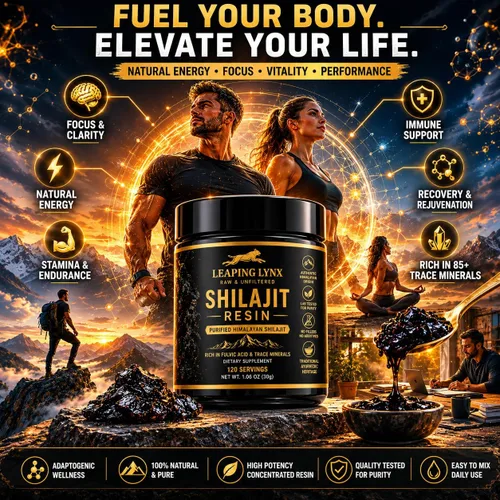 Miniatura 5 de Resina Shilajit del Himalaya de 1,000 mg – 85+ oligominerales, ácido fúlvico orgánico de grado dorado Cosechado alpino, secado al sol y purificado