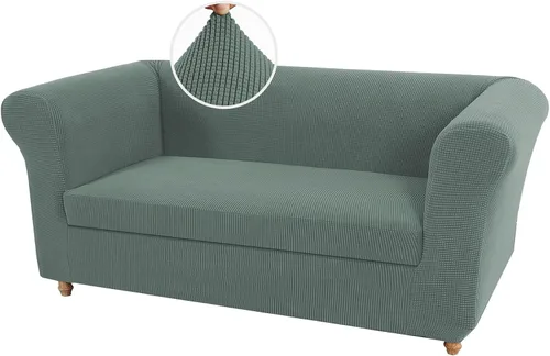 Miniatura 30 de UNBBRRL Funda de sofá Chesterfield de jacquard elástico, fundas de cojín gruesas para sofá, protector de muebles para sala de estar