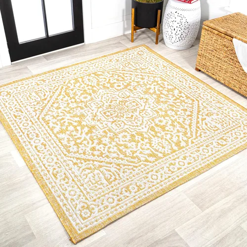 Miniatura 30 de Eyely BMS101D-28 - Alfombra de pasillo con textura de medallón de Santa Mónica Slesi, para interiores y exteriores, estilo costero, bohemio, Gris
