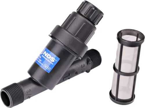 Miniatura 3 de NDS PRYF 30 - Filtro Y regulador de presión, 3/4 pulg. MPT X 3/4 pulg. MPT, rango de flujo de 0.2-5 GPM, 30 PSI, malla de 200, negro