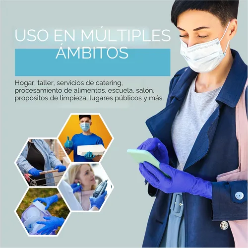Miniatura 3 de AroCare Guantes de nitrilo, guantes desechables, cómodos, sin polvo, sin látex, 100-1000 guantes