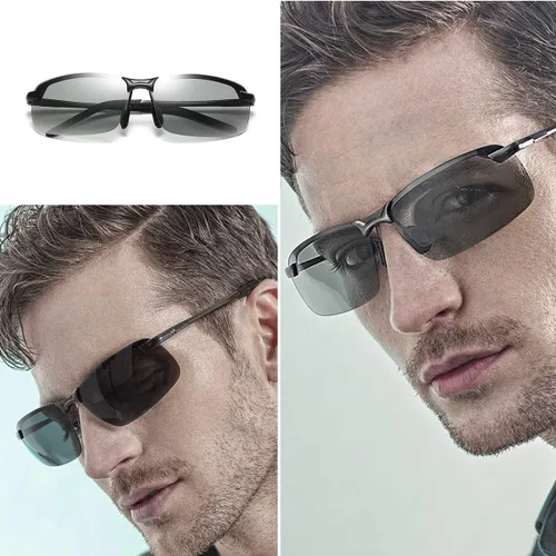 Miniatura 9 de Gafas de sol polarizadas fotocrómicas para hombre Al-Mg marco de metal gafas de conducción deportivas protección UV400 gafas antirreflejos