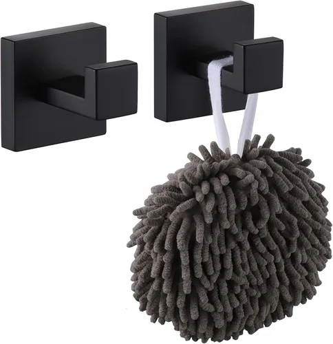 KOKOSIRI Gancho para toallas de baño, montaje en pared, gancho cuadrado para bata, baño, cocina, garaje, montaje en pared, acero inoxidable SUS 304,
