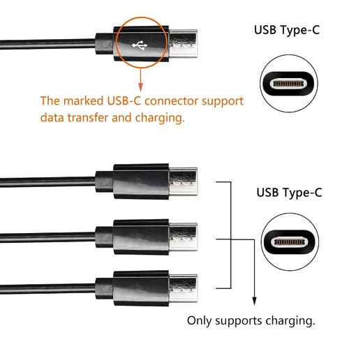 Miniatura 2 de CERRXIAN Cable de carga divisor USB tipo C, cable de carga múltiple 2 en 1 de 1 pies, USB A a 2 USB tipo C Y Splitter Data Snyc cable