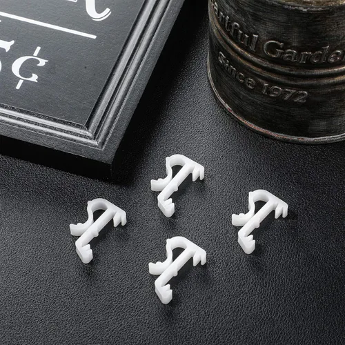 Miniatura 4 de Jetec Clips para ventana de cenefa ciega de 1 pulgada, clips de retención de cenefa de plástico blanco oculto (12 piezas)